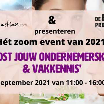 Meld je nu (gratis) aan voor hét Zoom event van 2021!