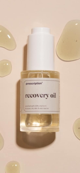 Nieuw van Prescription Skincare: Recovery Oil met 20% vitamine E voor intensief huidherstel